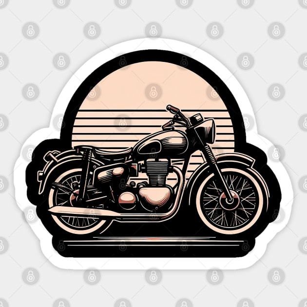 Vintage Classic Motorcycle Sticker by SimpliPrinter